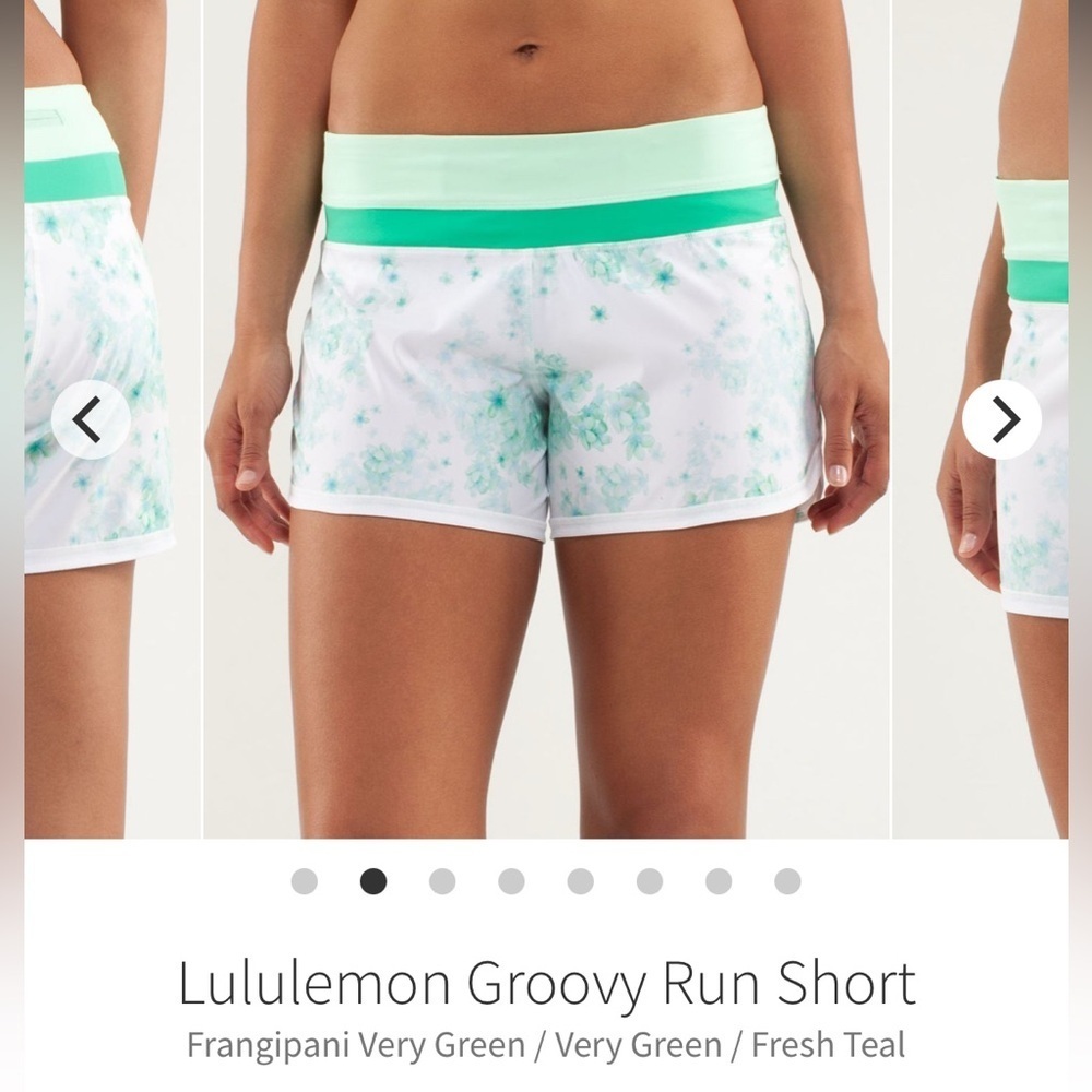 Lululemon Groovy Run Shorts in Fresh Teal/Green Size 12 *rare pattern*